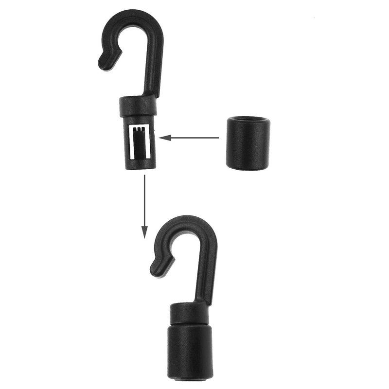 Zelerdo 40 Pack Kayaks Bungee Shock Cord Hook for 3/16 inch,1/5 inch,13/64 inch and 7/32 inch Rope - Image 3